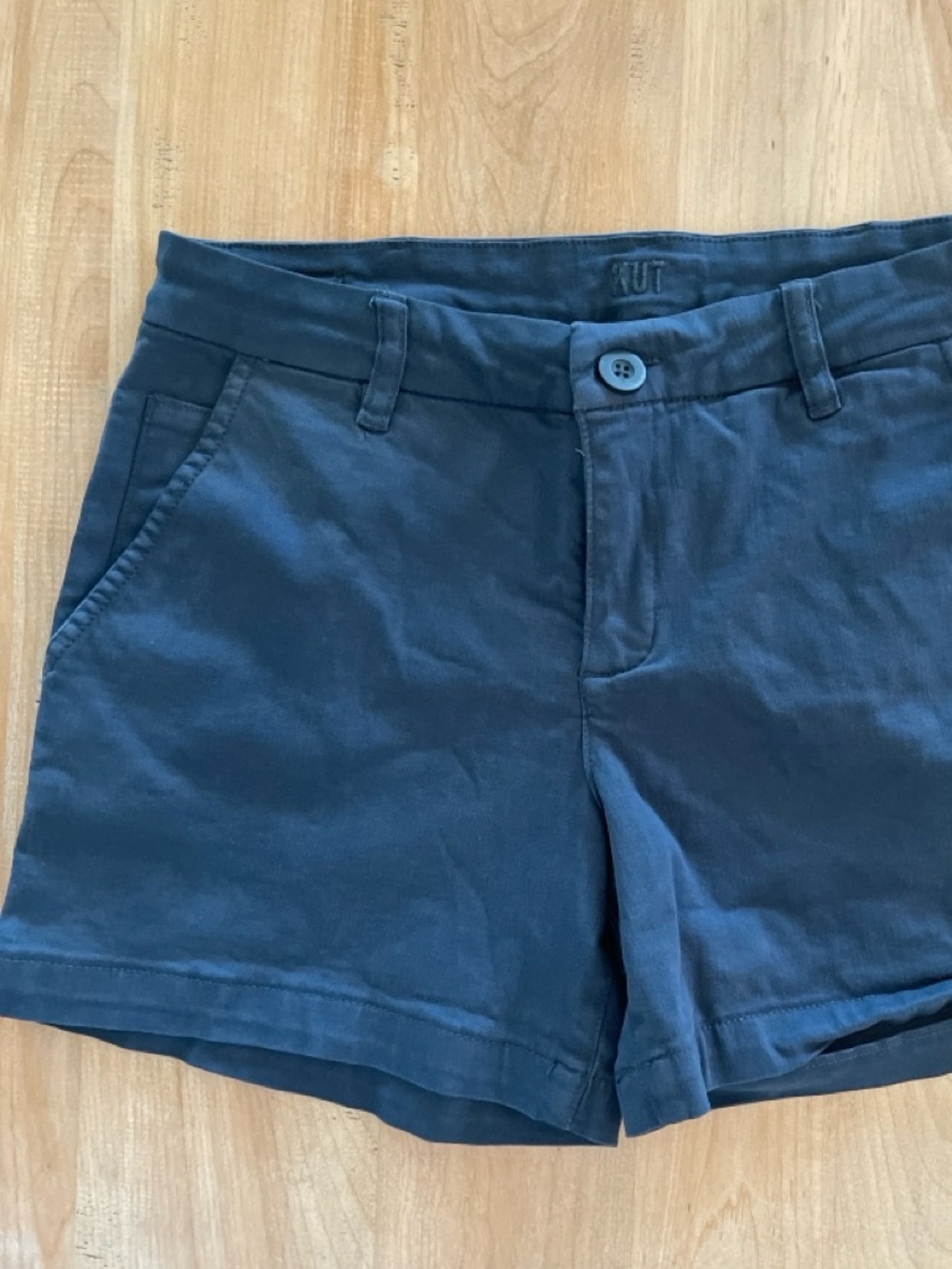 KUT From The Kloth Navy Tailored Shorts High Rise Cotton Stretch Classic Summer - Picture 4 of 16